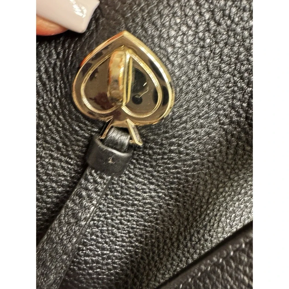 Kate Spade Black Marti Small Bucket Bag Pebbled Leather Shoulder‎ Crossbody Bag